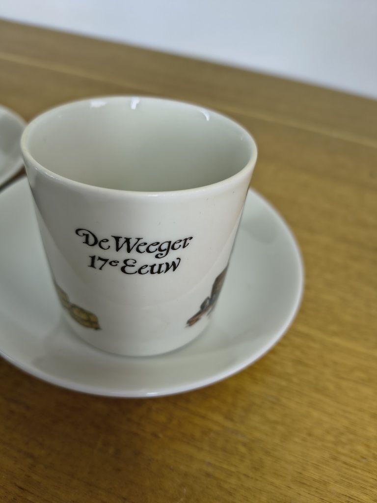 Zestaw 6 porcelanowych filiżanek z podstawkami – Mitterteich Porzellan