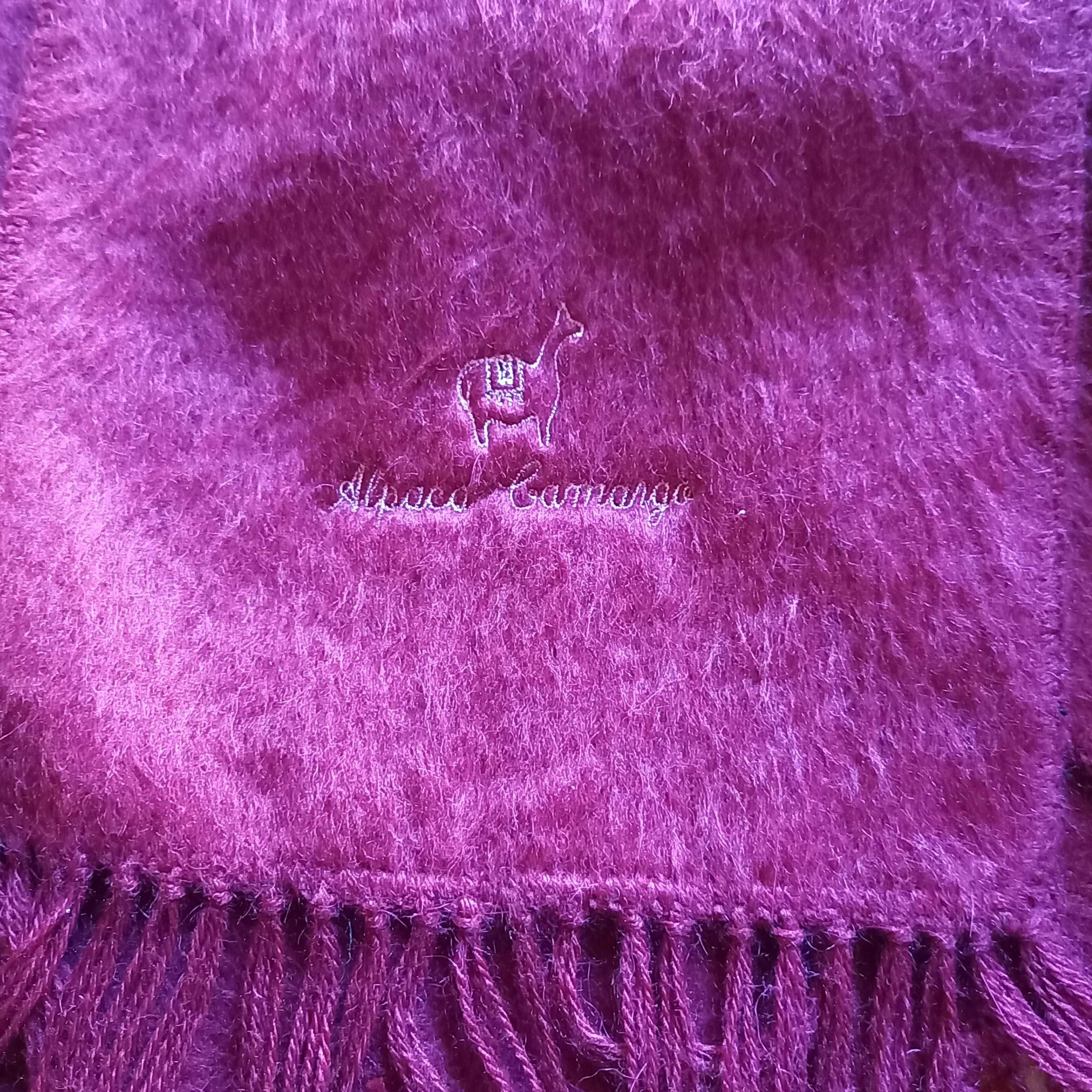 Alpaca camargo burgund miękki szal unisex