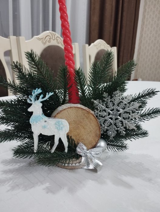 Підсвічник новорічний,віночок,декор