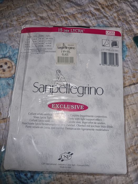 Włoskie rajstopy Sanpellegrino Exclusive. Czarne rozmiar XL.