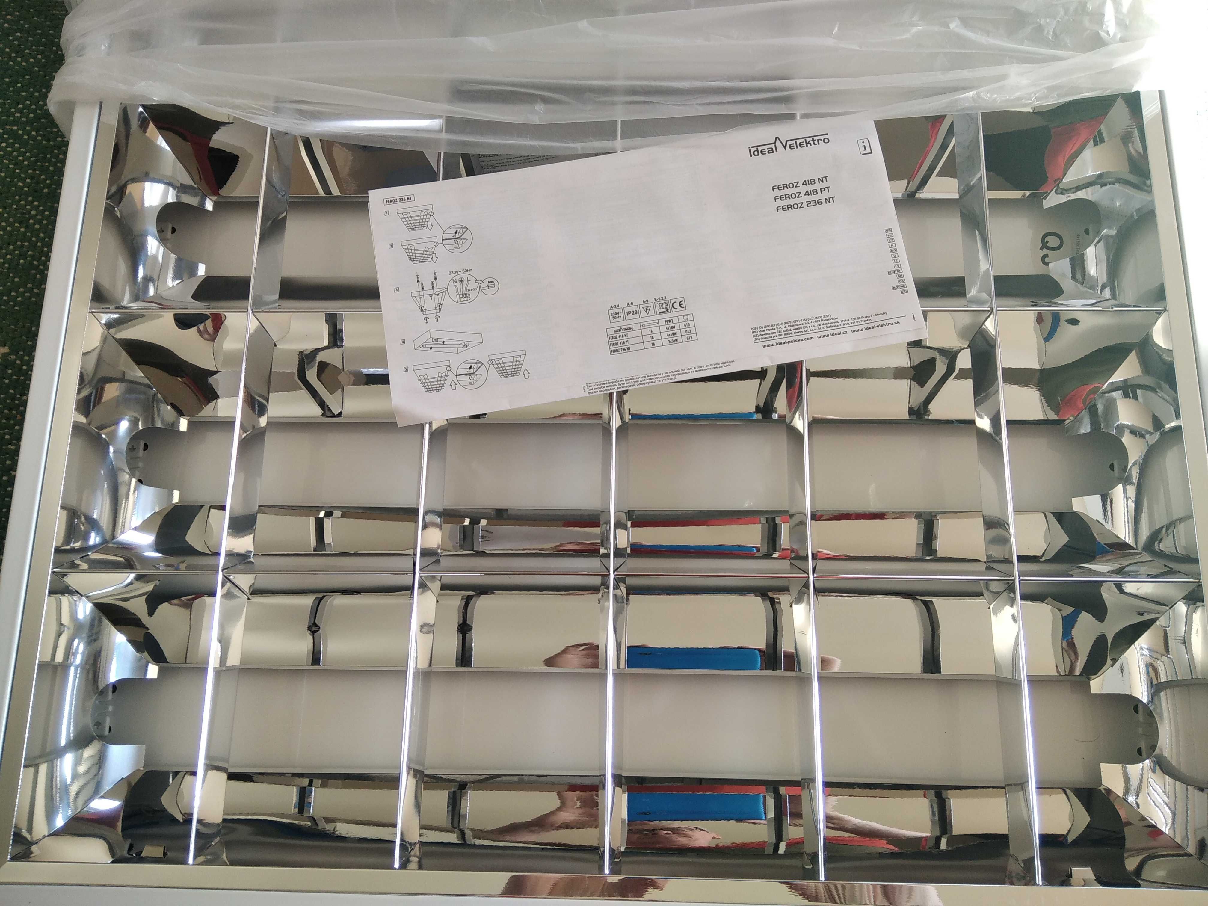 Lampa panel oprawa sufitowa rastrowa 4x18W 418 NT G13 nowe 2 sztuki