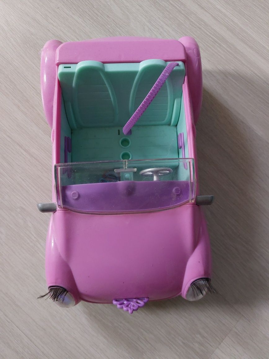 Autko dla lalek Barbie różowe cabrio