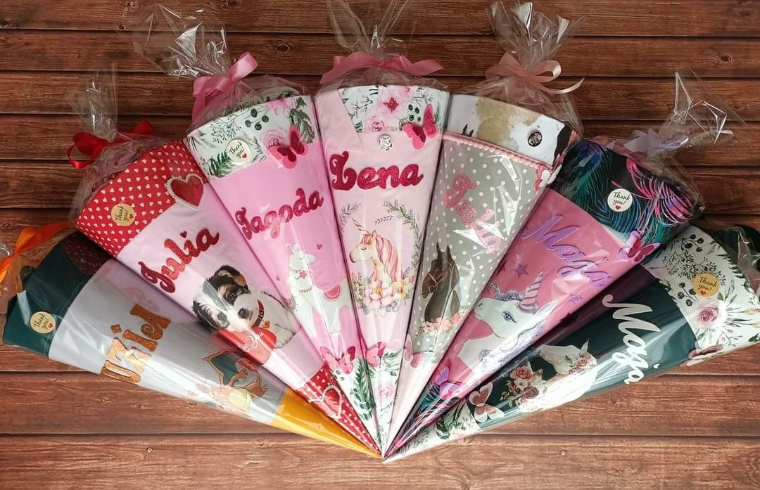 Tyta róg obfitości dla pierwszoklasisty handmade