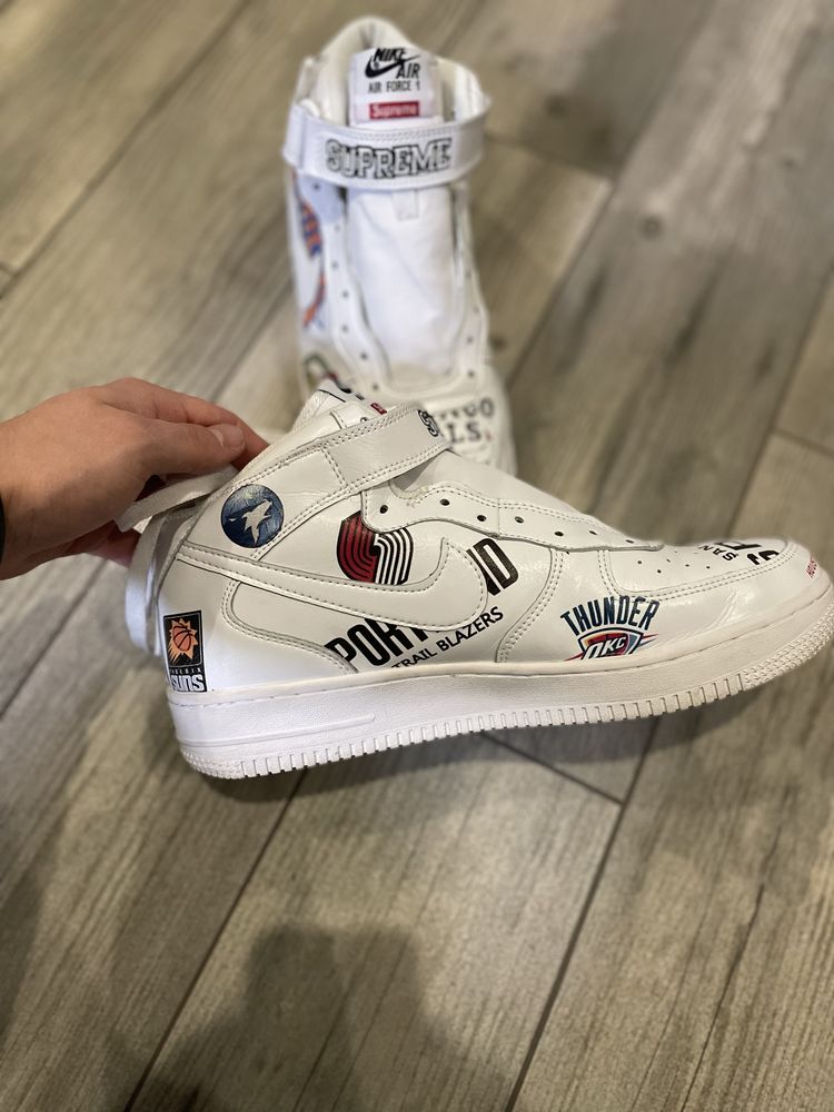 Nike Air Force 1 Mid Supreme NBA White