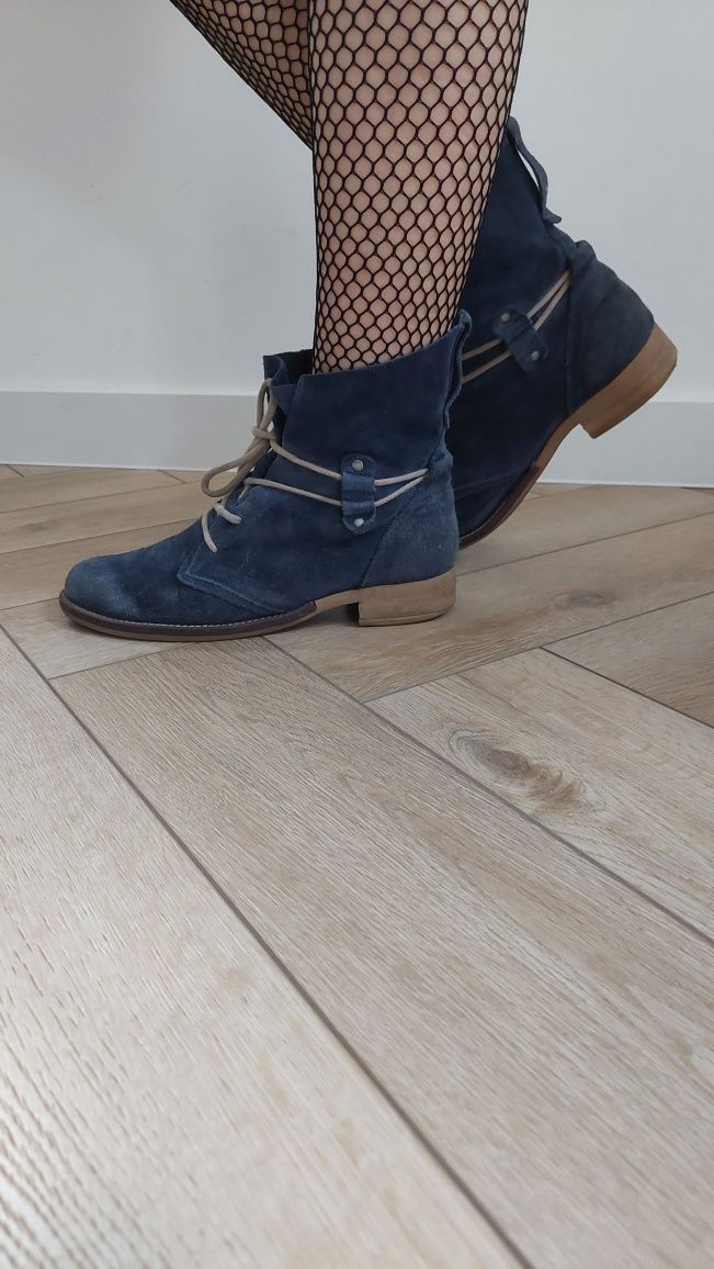 buty damskie za kostke, botki, sztyblety, skóra r.37