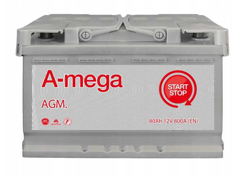 AKUMULATOR Amega AGM 80AH 800A start-stop P+ Radom wysyłka free