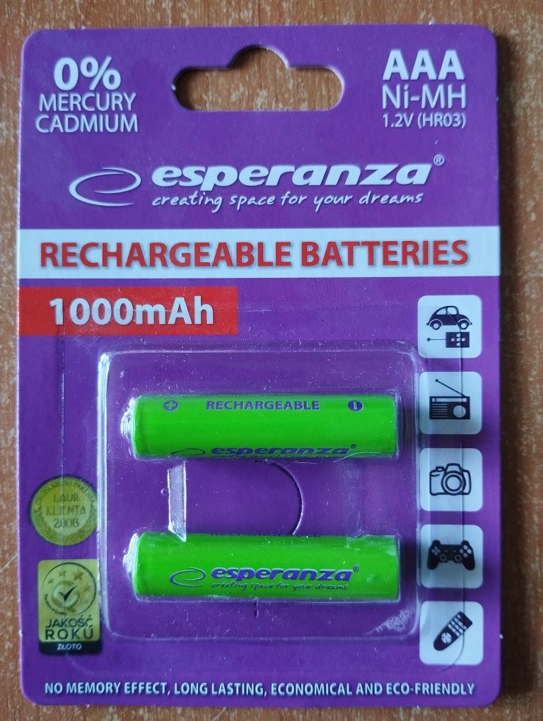 Аккумуляторы Батарейки AAA Esperanza 1000 Акумулятори