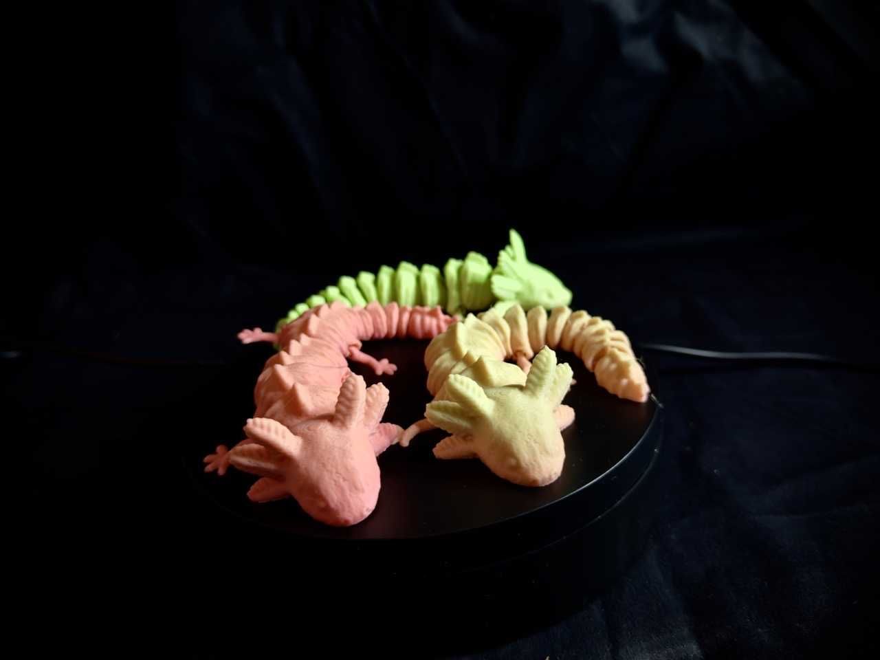 Axolotl, ambystoma, figurka flexi, ruchoma zabawka, RANDOMOWE KOLORY