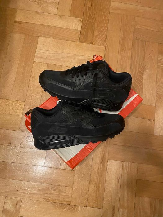 nike air max 90 premium triple black 2017 us9 nowe