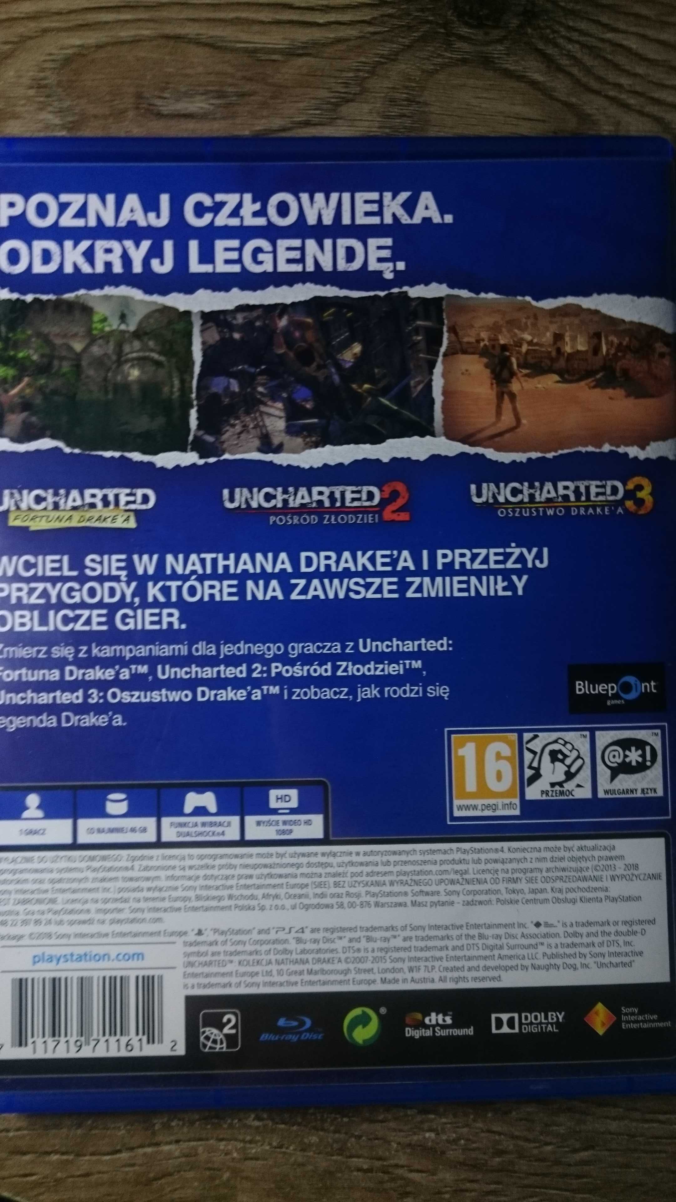 Uncharted Kolekcja Nathana Drakea TRZY GRY PS4 Playstation 4 Tomb Ride