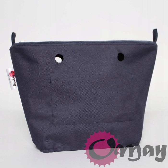 Granatowy organizer OBAG MINI eko zamsz 2 kieszenie wkład OMAY