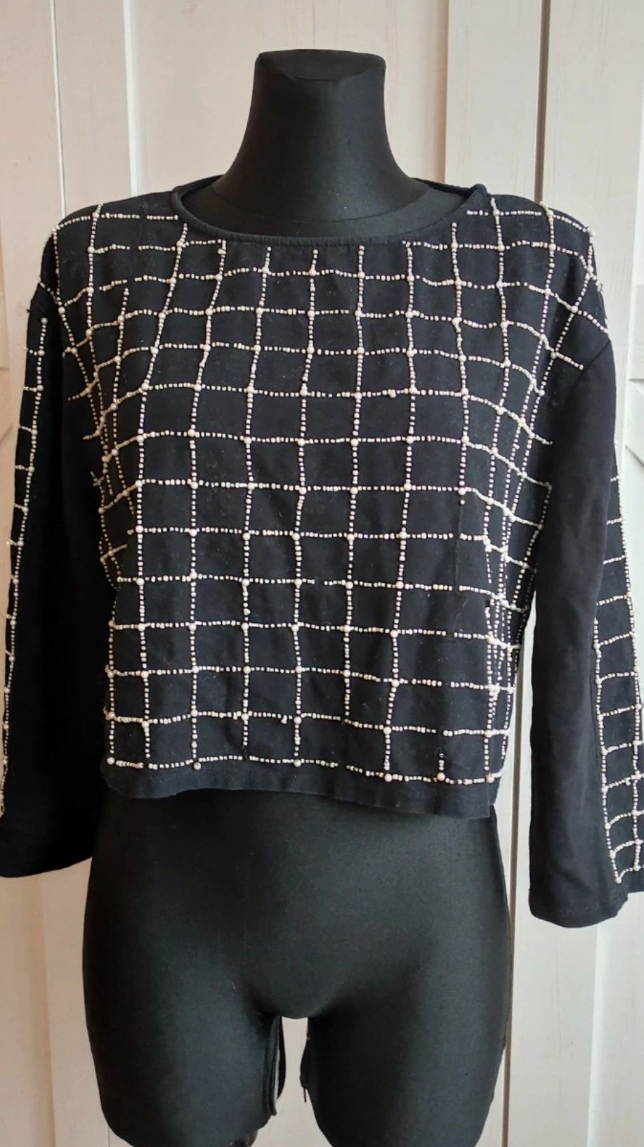 Oryginalny sweter bluzka w kratkę Zara trafaluc