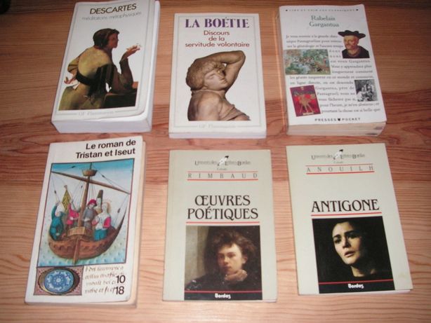 Francês Descartes, Rabelais, Joseph Bédier, Rimbaud e Anoui