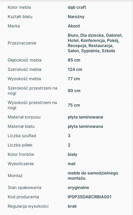 Biurko narożne NOWE