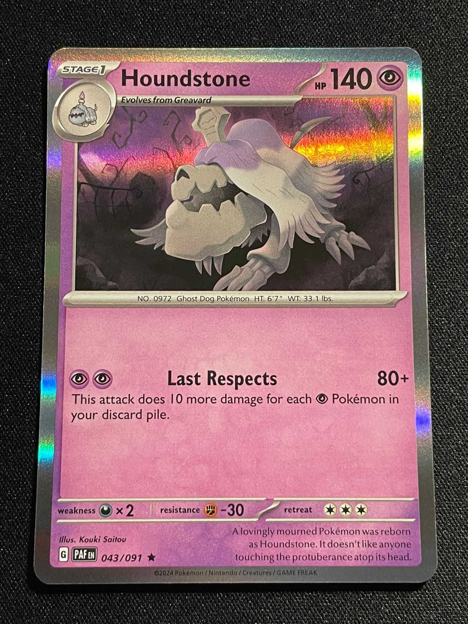 Carta Pokémon Houndstone 43/91 Paldean Fates