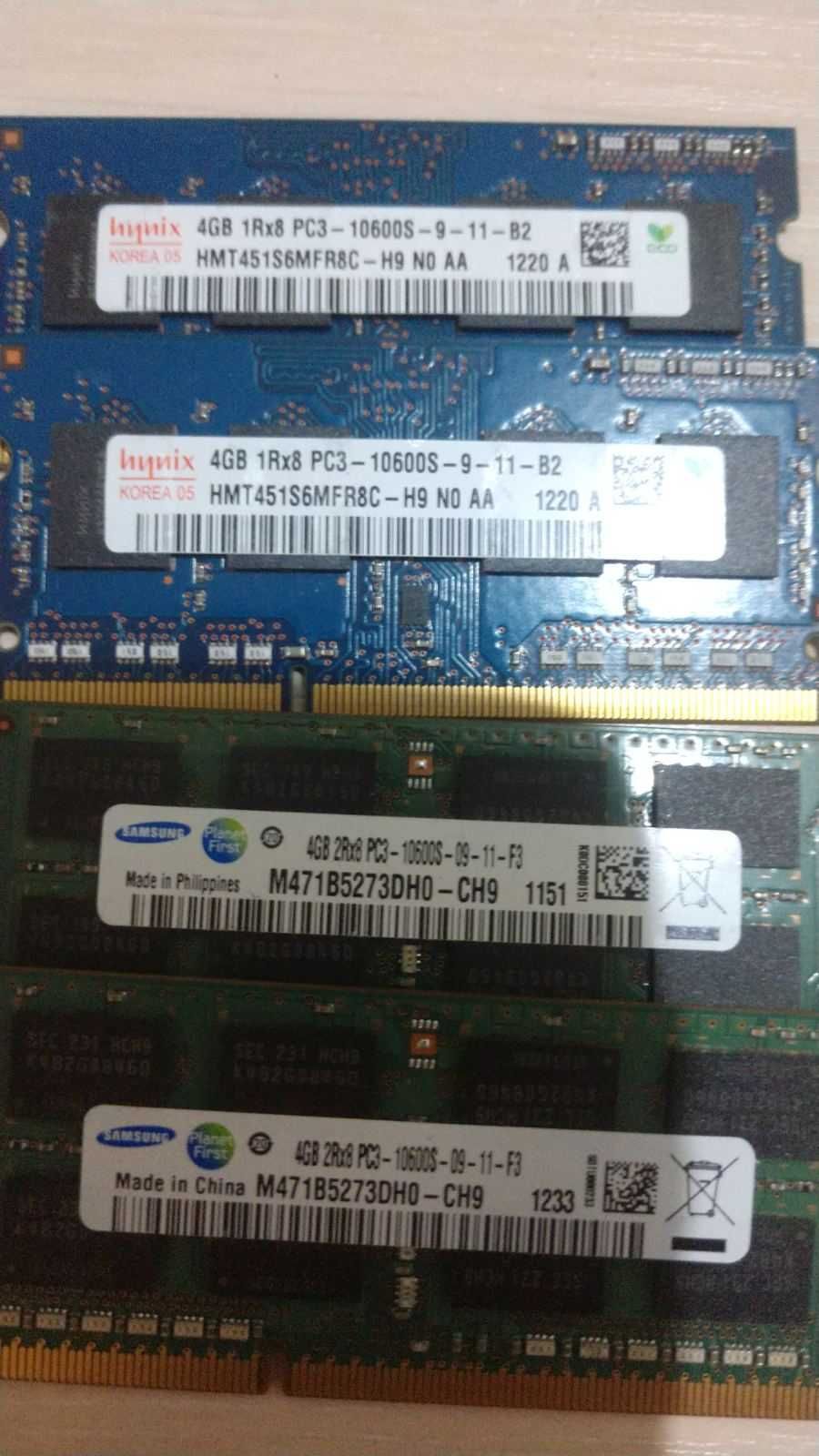 sodimm Samsung hunix ddr3L 1600\1333 mgz 4gb 12800s  1.5-1.35v
