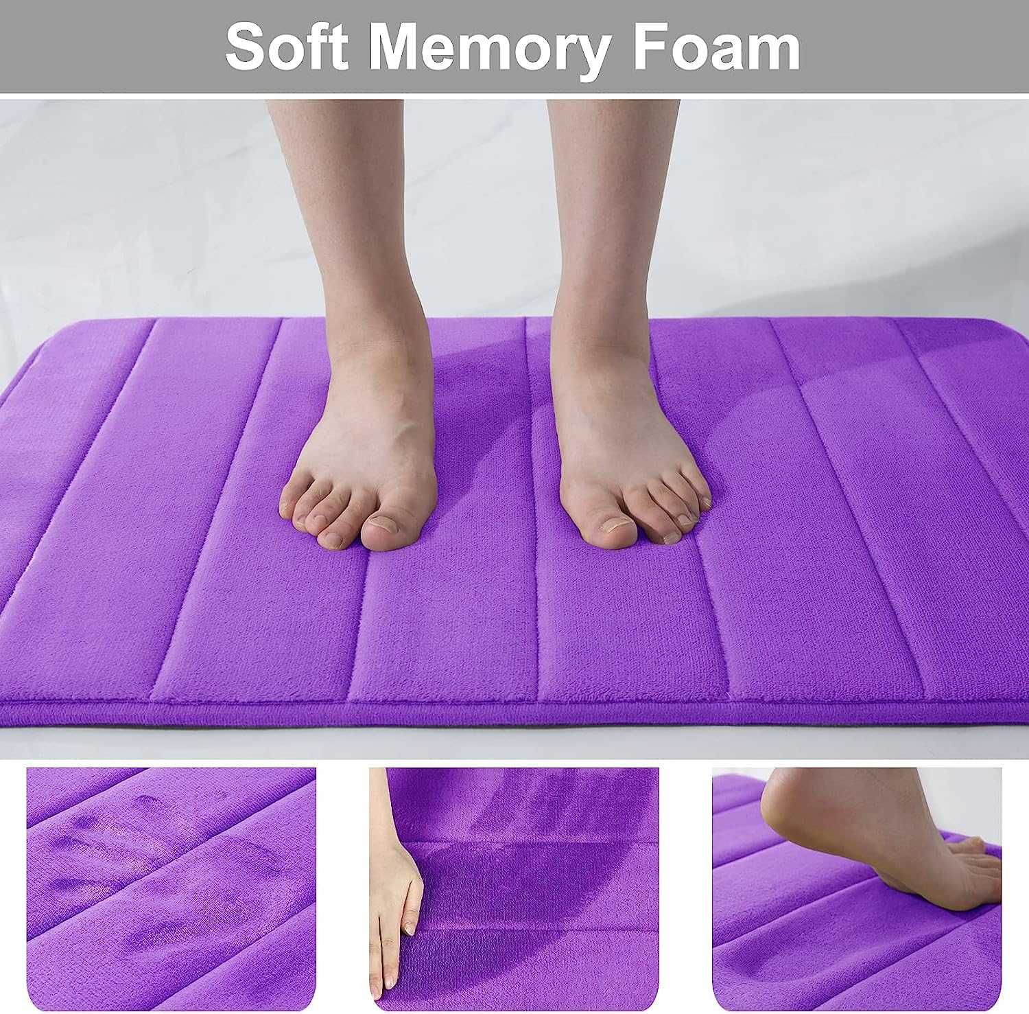 Dywanik łazienkowy Homaxy Memory Foam 40 x 60 FIOLETOWY