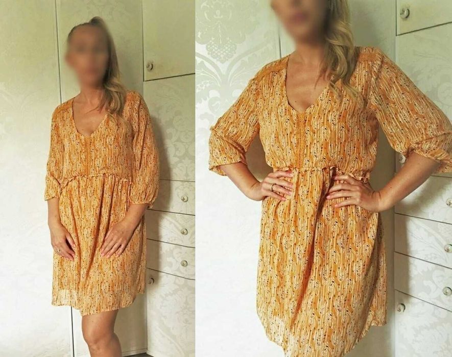 Sukienka boho oversize pomarańczowa r.S/M  36/38