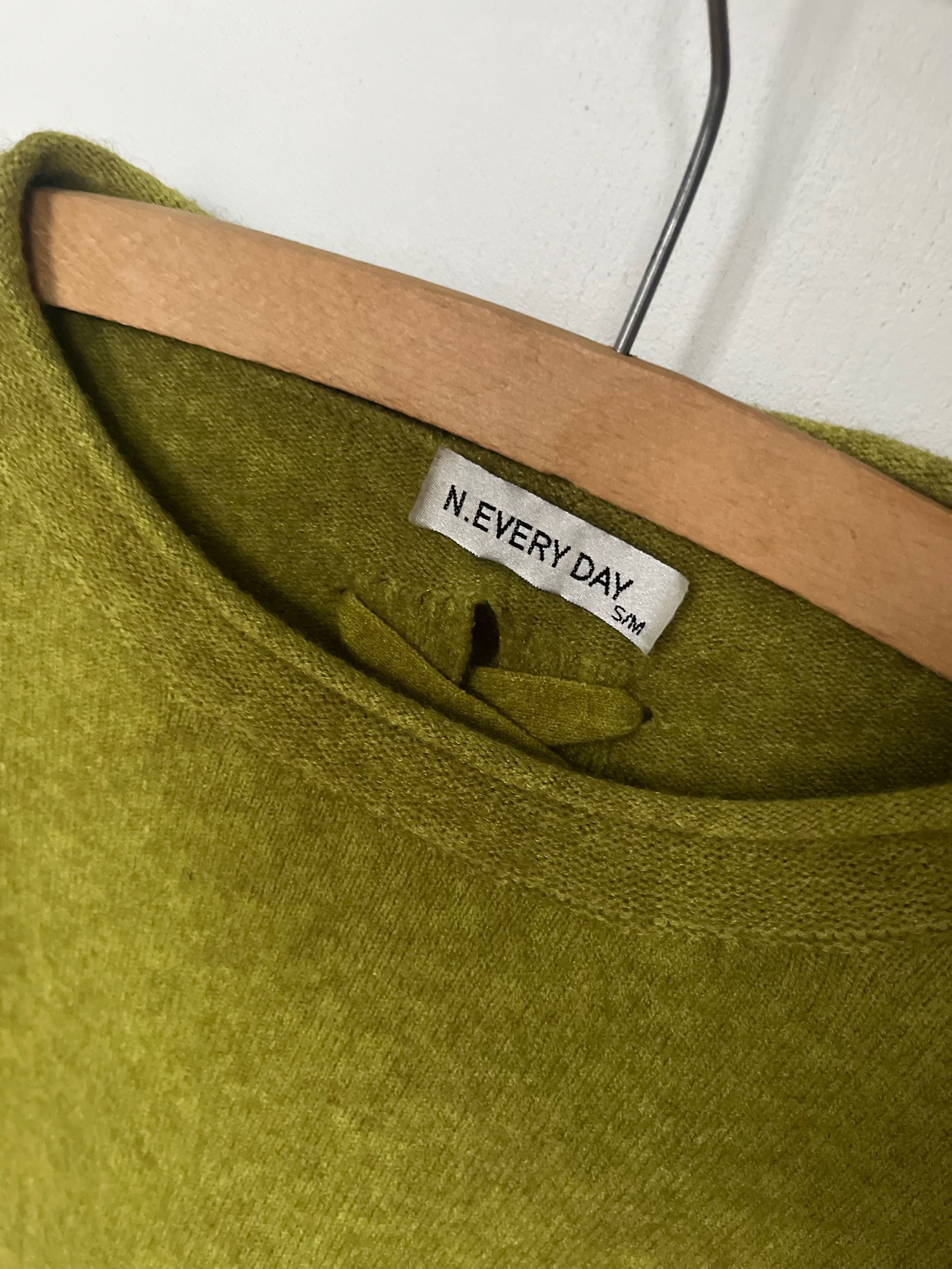 Sweter damski zielony N.Everyday rozmiar S/M Wiskoza modal angora