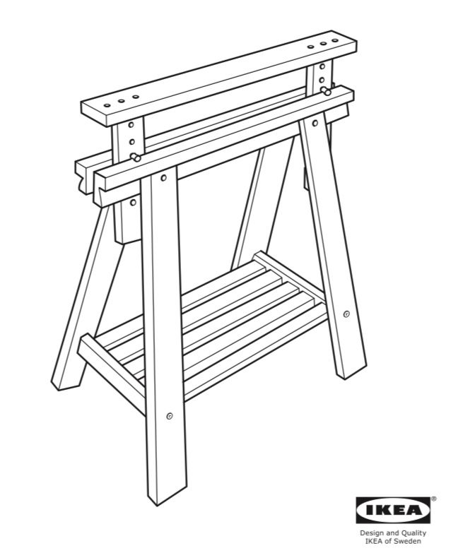 2 cavaletes brancos IKEA FINNVARD