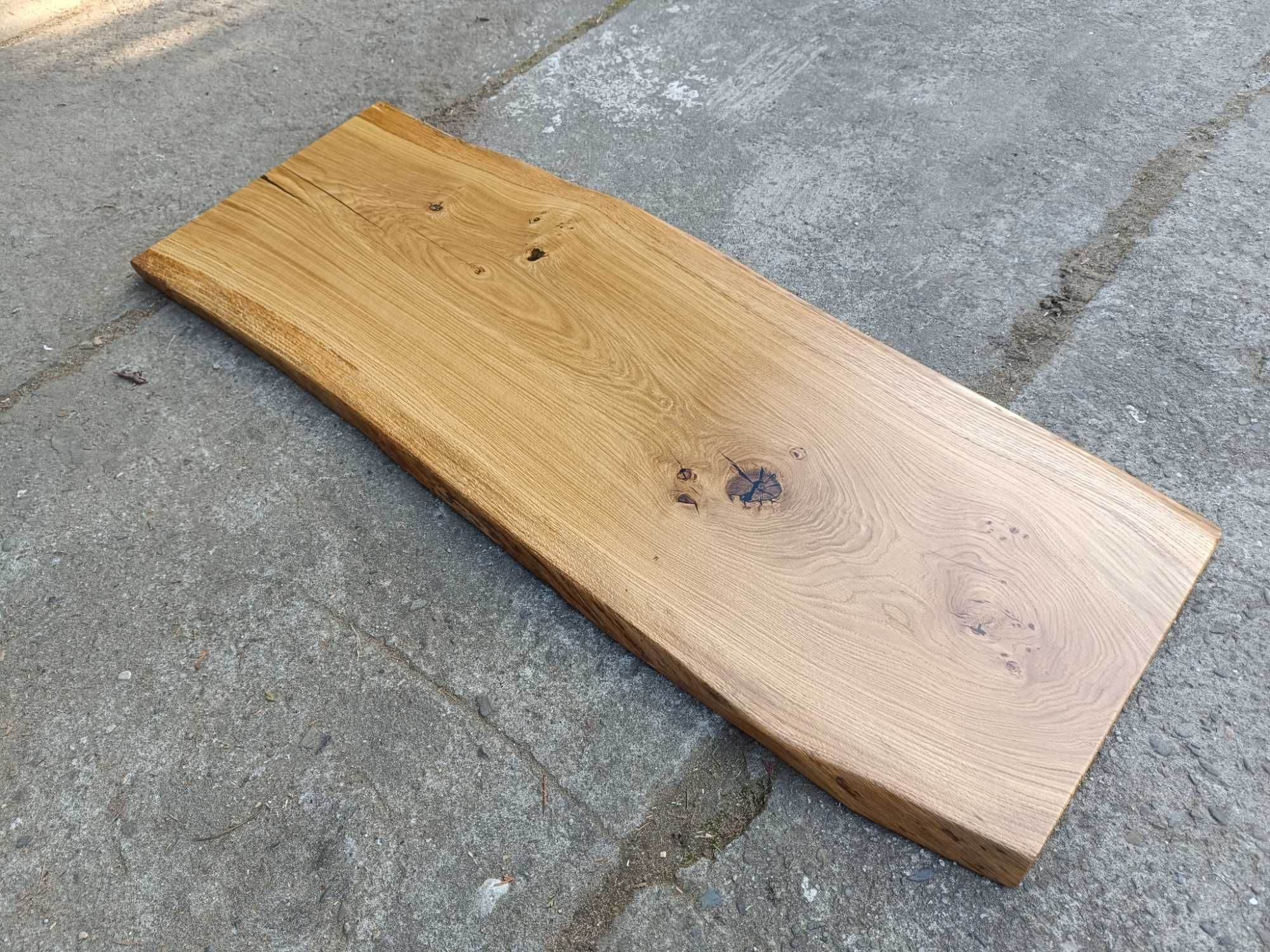 Blat dębowy pod umywalkę , Live Edge dekoracja do wnętrz monolit