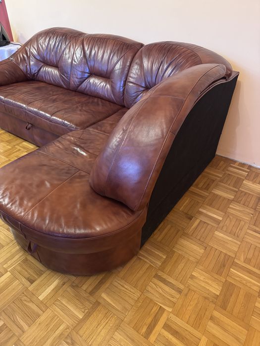 Narożnik szezlong z pojemnikiem na posciel