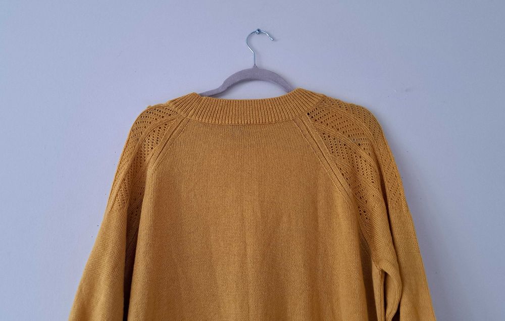 Sweterkowa musztardowa sukienka rozm 46/48/50