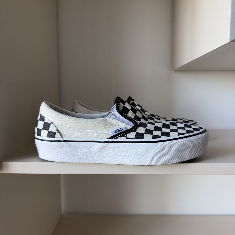 Кроссовки Vans Classic Slip-On в клеточку/шашечку на платформе!