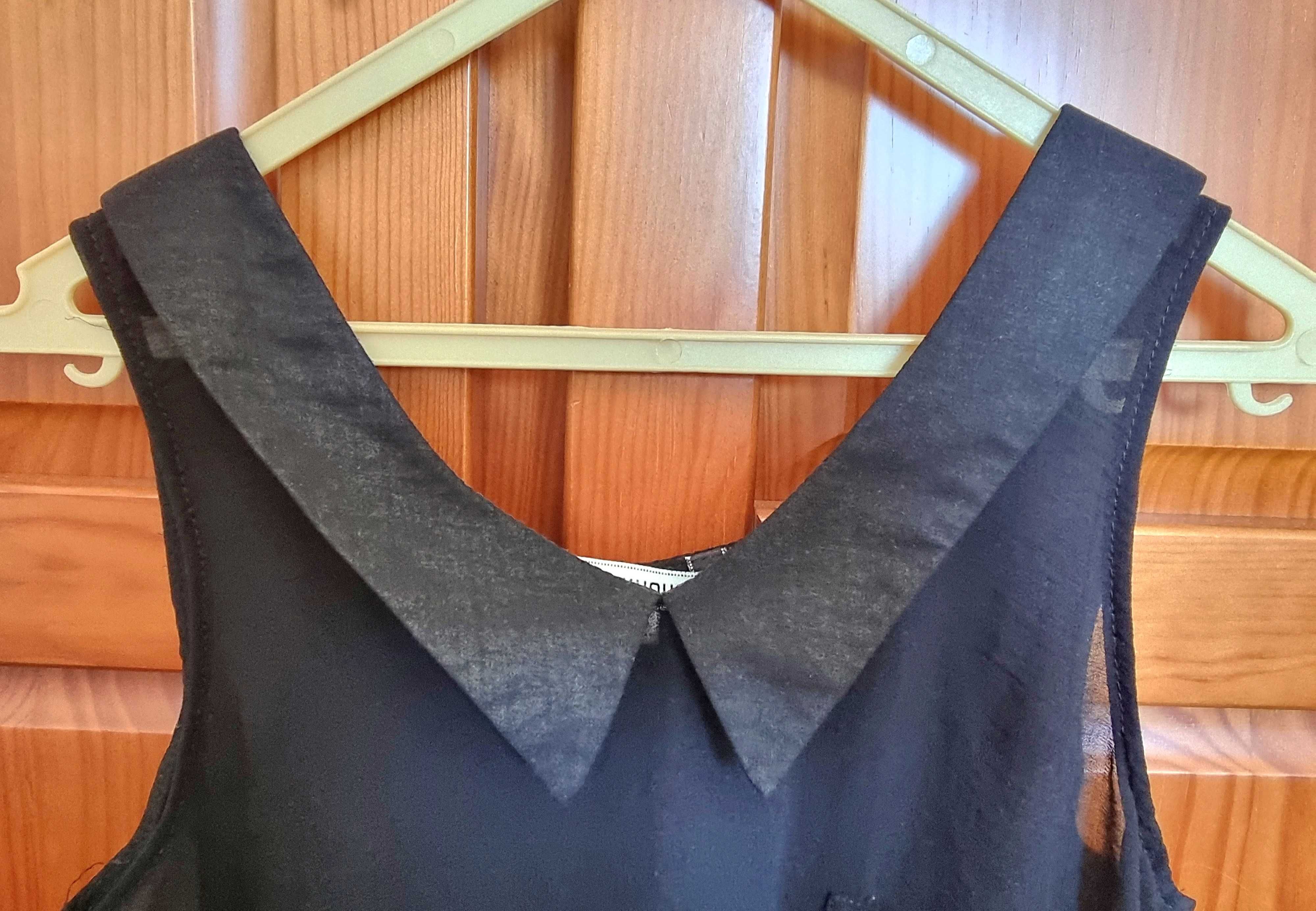 Top preto com transparência C&A Clockhouse, tamanho S