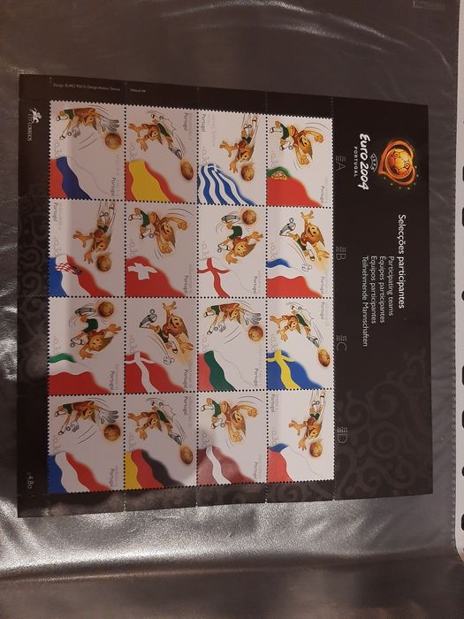 selos PALOP afinsa planeta agostini álbum Eládio Santos euro uefa 2004