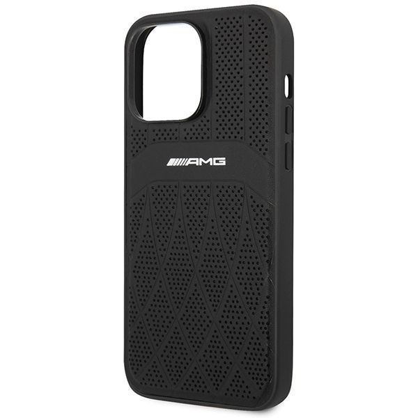 Etui Skórzane AMG dla iPhone 14 Pro Max 6,7" - Czarny