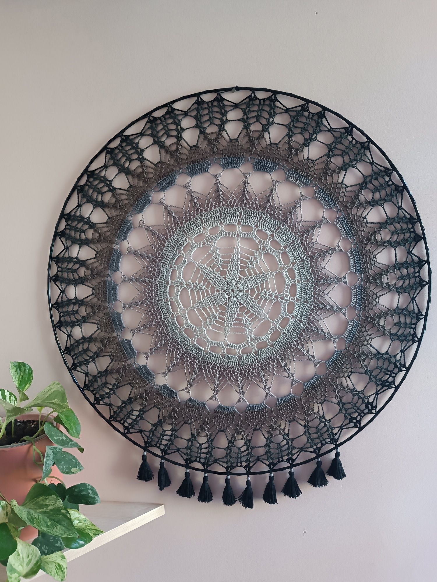 Szydełkowa mandala - łapacz snów - handmade