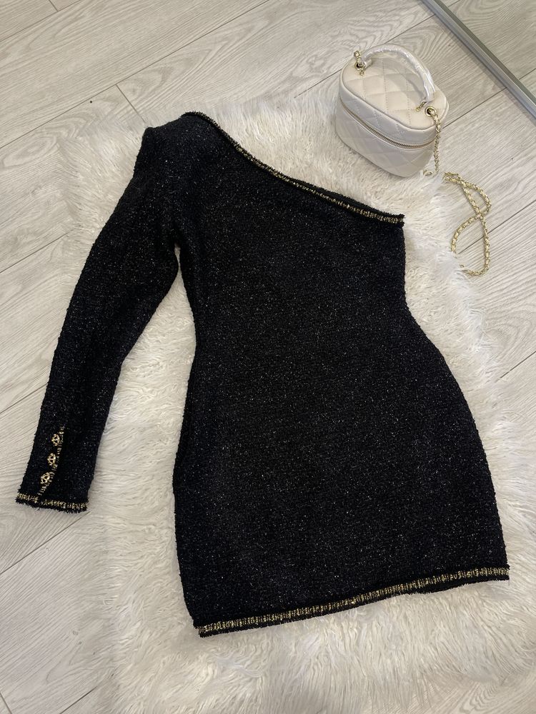Zara твідова сукня на одне плече