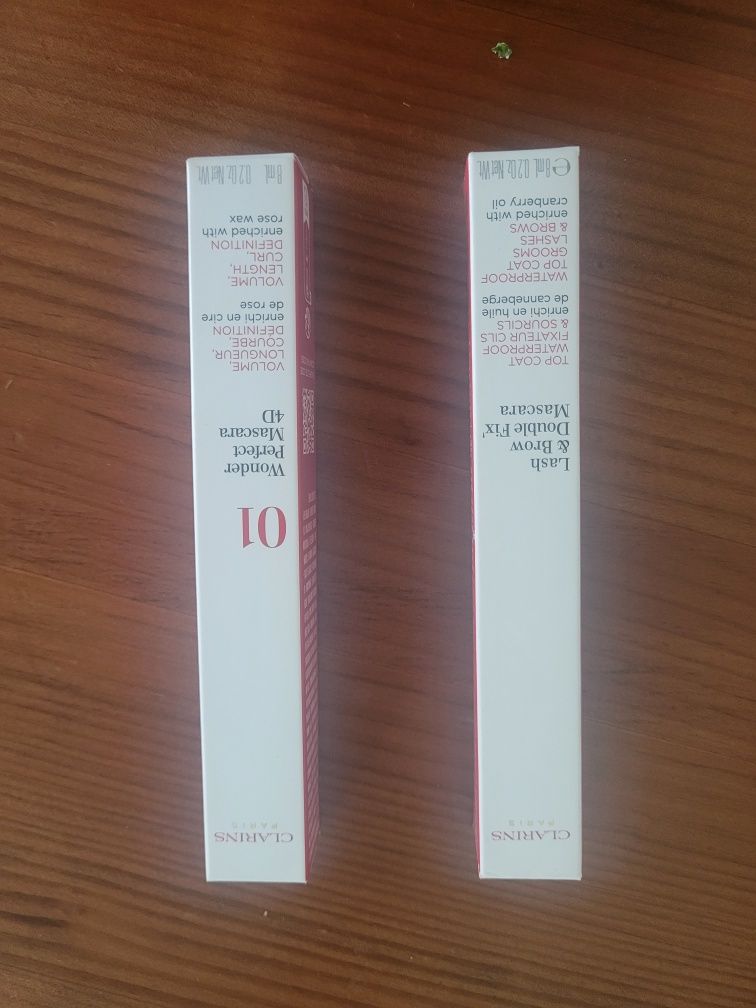 Clarins tusz do rzęs oraz wodoodporny utrwalacz do rzęs i brwi kpl mow