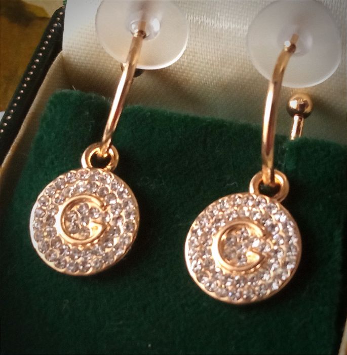 Guess Pozłacane Złote Klasyczne Kolczyki Koła Kółka Obręcze jak Gucci