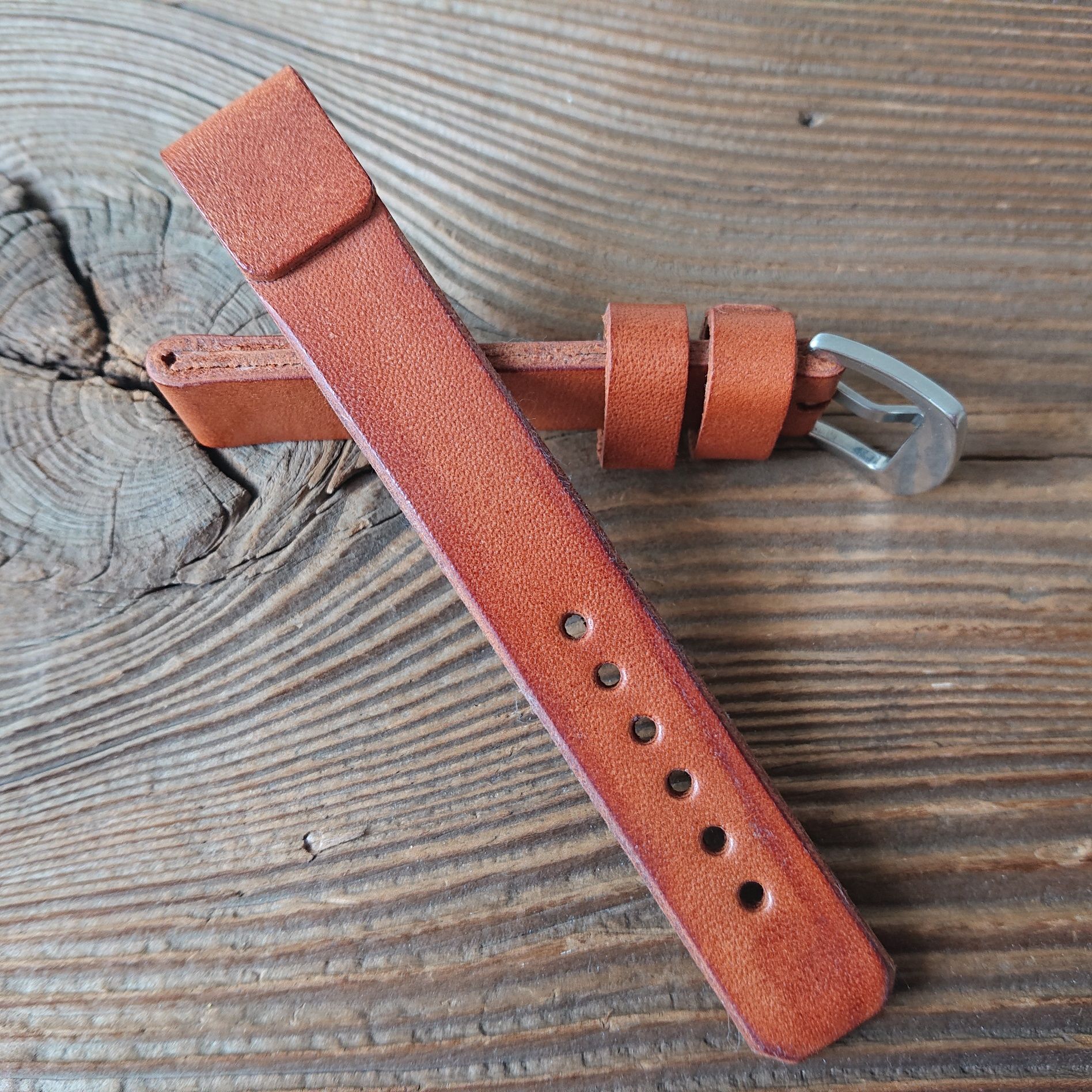 Pasek do zegarka 18 mm ręcznie robiony skóra naturalna handmade
