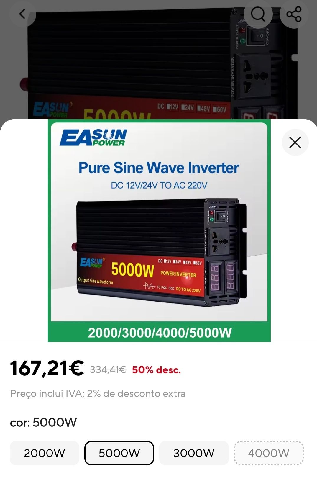 Conversor 5000W 12v x 220