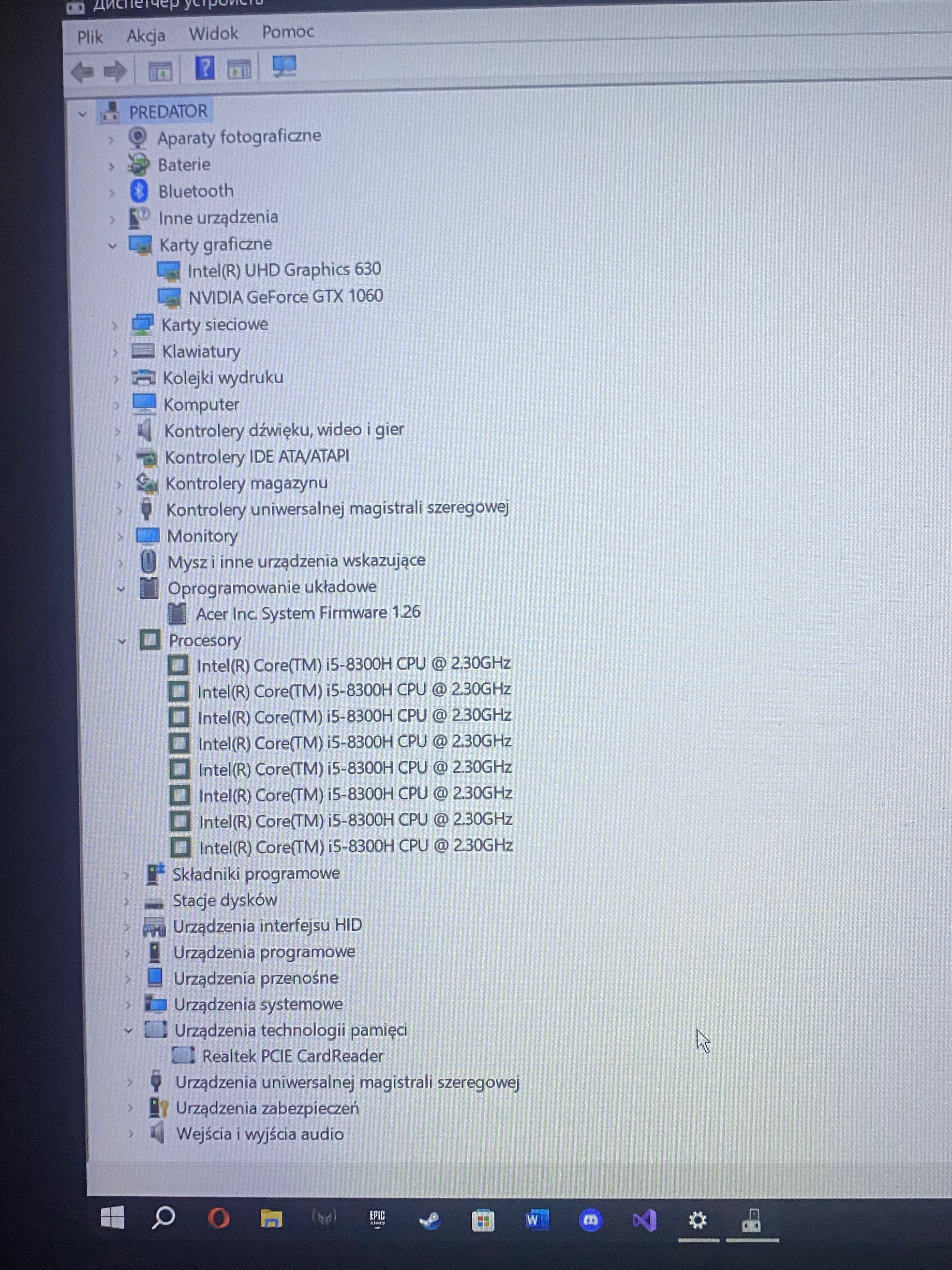 Laptop Acer Predator Helios 300
