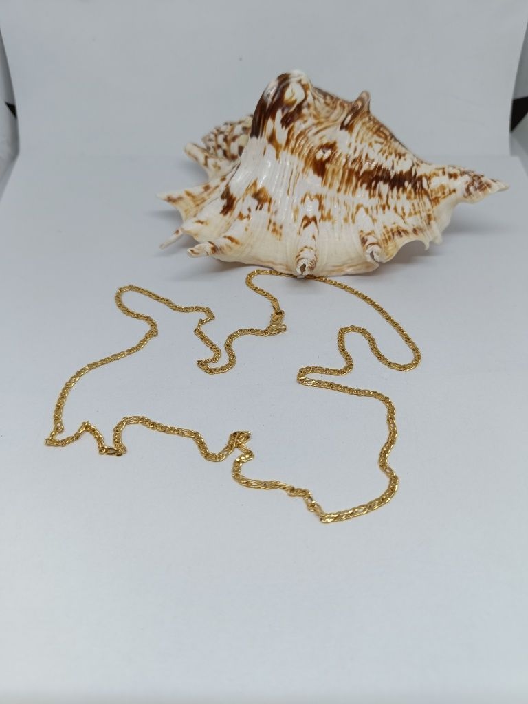 Złoty łańcuszek pancerka dł.55cm, złoto 585
