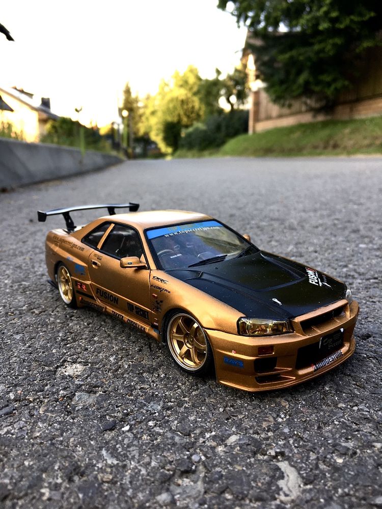 NISSAN SKYLINE GT-R R34 (TOP SECRET) 1/24-auta,model