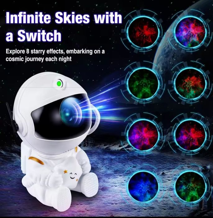 Лазерний нічник-проектор зоряного неба Астронавт з пультом керування