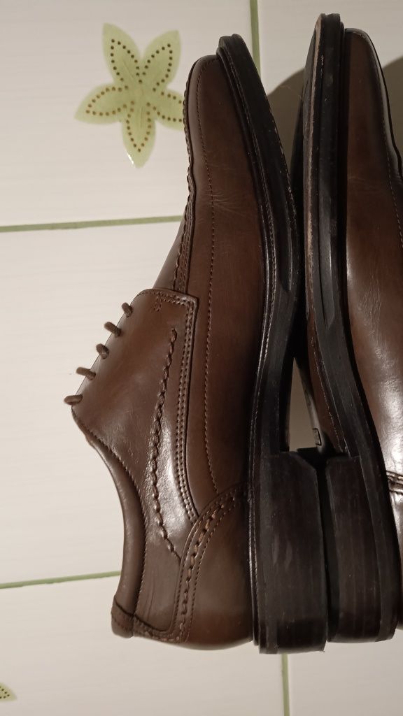 ECCO  Duńskie eleganckie męskie półbuty skórzane, 100% Skóra, Roz. 40