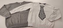 dwa sweterki sweter chłopięcy elegancki szary H&M TU 122