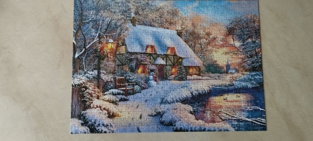 Puzzle Castorland 500 elementów Winter Cottage Zimowe kompletne 100%