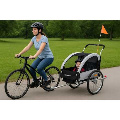 Przyczepka rowerowa 3w1 dla dzieci jogger 2 osobowa transportowa