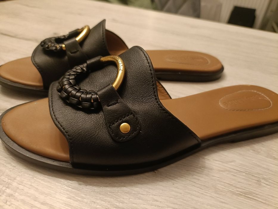 Klapki skórzane See By Chloé