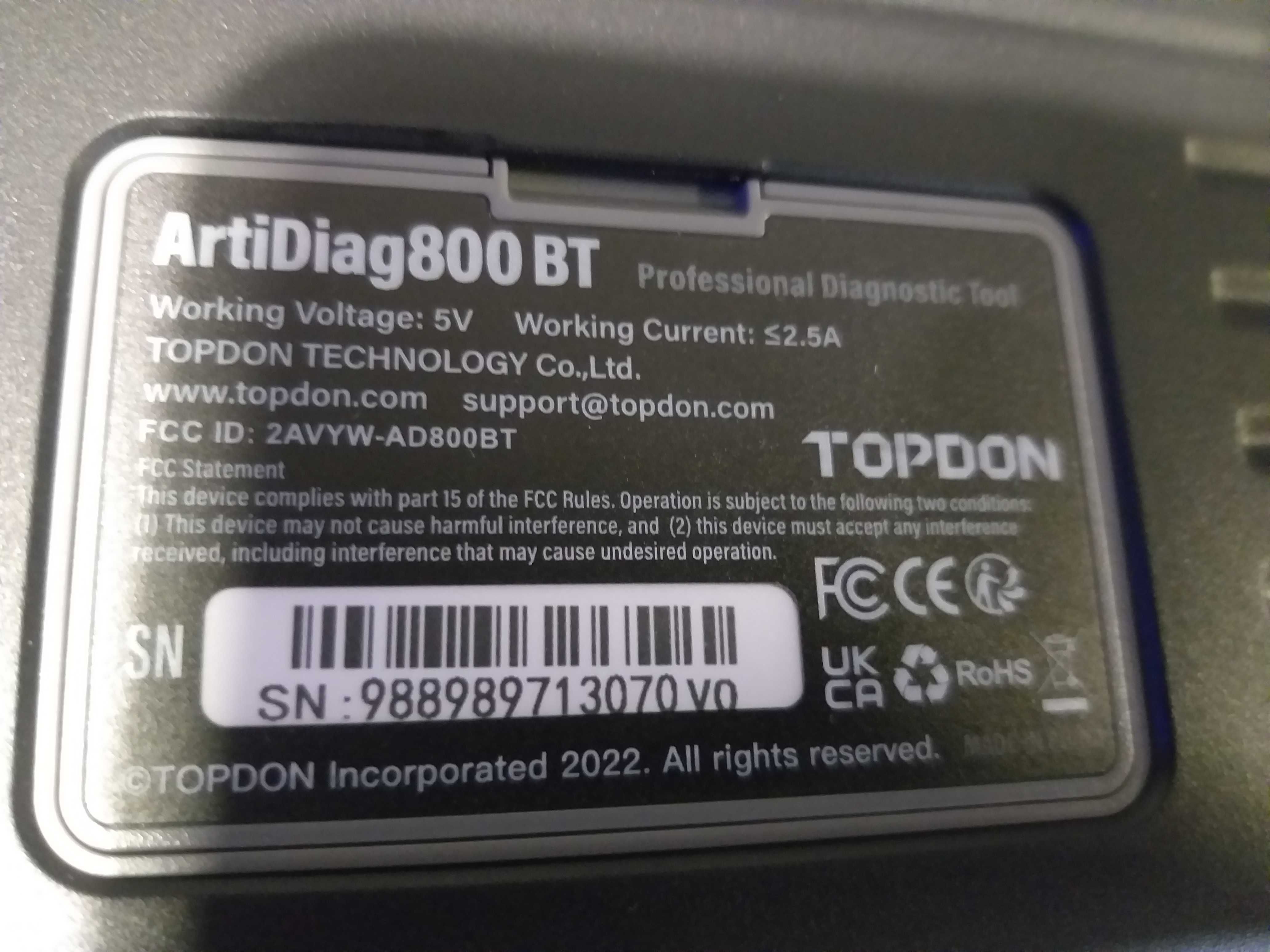 Tester diagnostyczny TOPDON ArtiDiag800BT