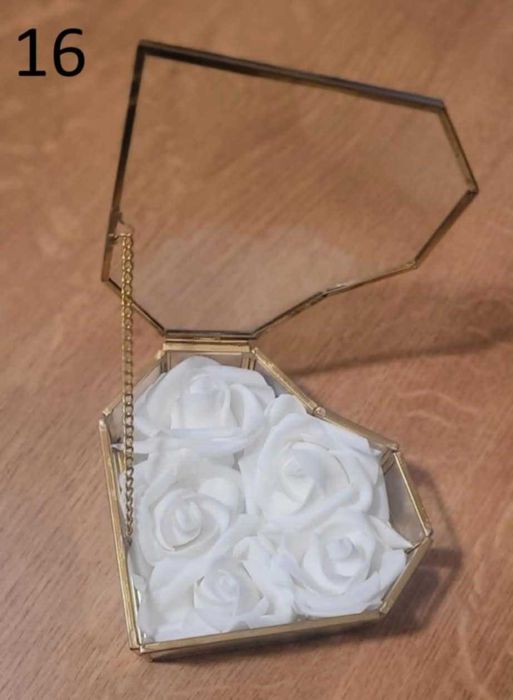 ZŁOTE udełko na kopert + szkatułka na obrączki