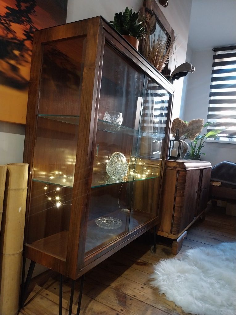 Retro witrynka gablota biblioteczka vintage barek lata 50 regał
