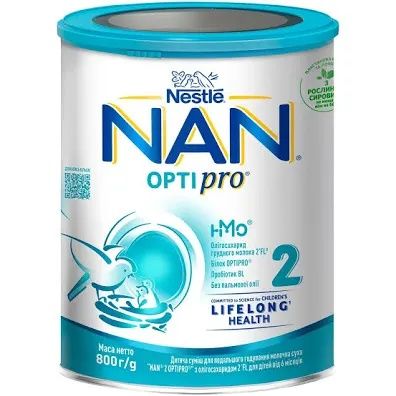 Суміш Nan Opti Pro 2 (6-12міс)800г молочная смесь Нан